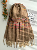 شال موهر پلانژ دستک رنگی قهوه ای