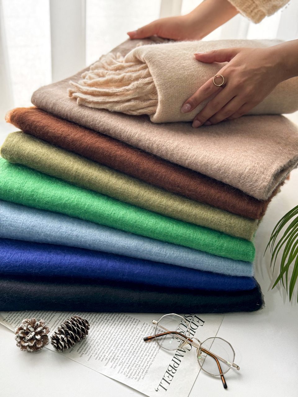 شال گردن ساده ریشه کوبایی