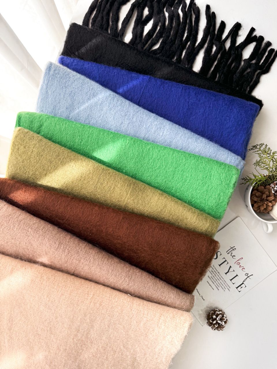 شال گردن ساده ریشه کوبایی