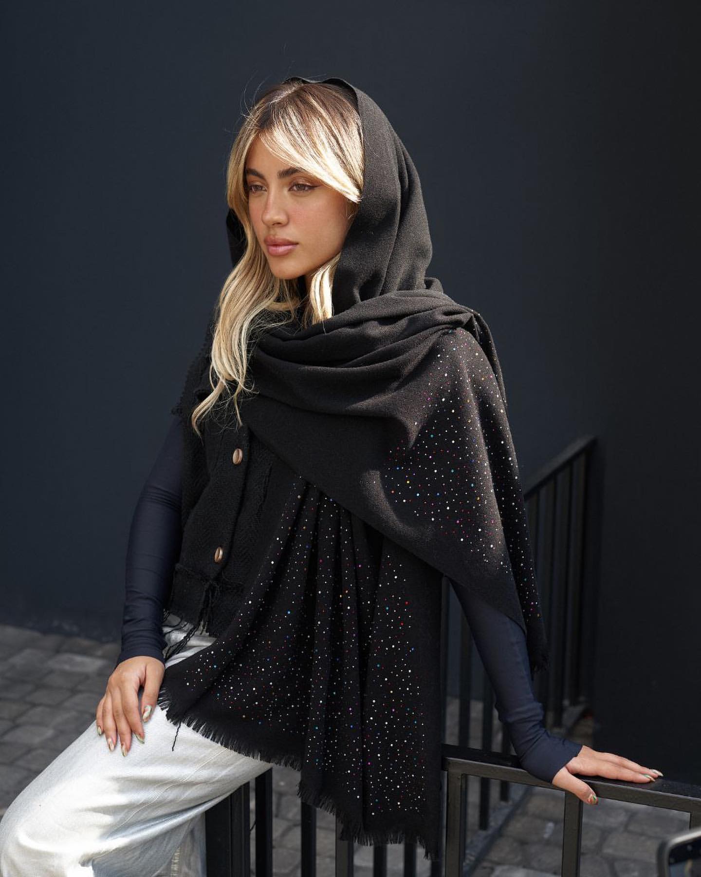 شال موهر دستک نگین دار