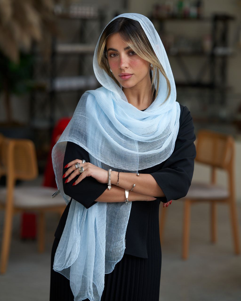 شال ویسکوز سنگشور کبریتی